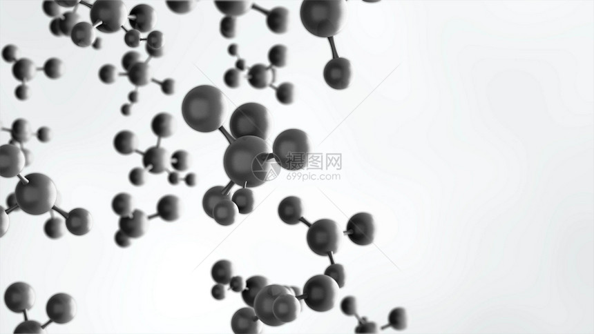 白色背景的分子或原数字技术科学化和医概念的抽象结构3d图解图片