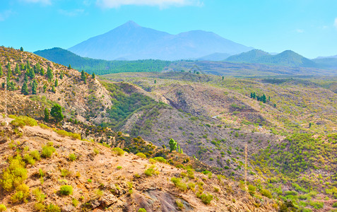 特内里费高原和加那利群岛提德火山的多彩地貌图片