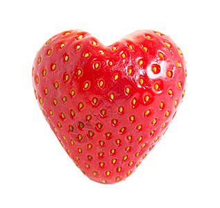 草莓心脏孤立在白色上图片
