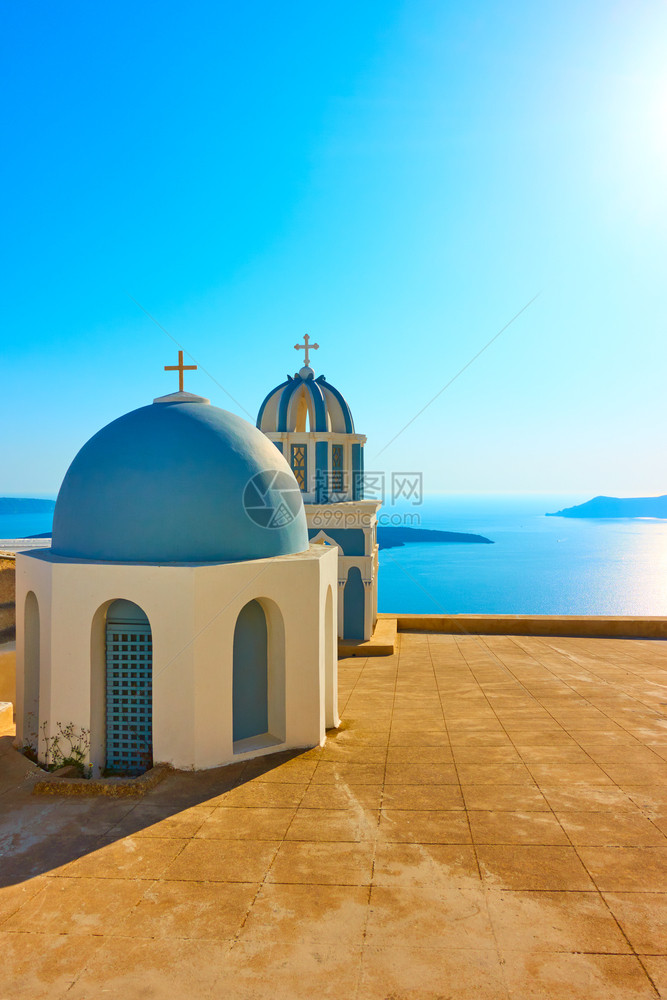 希腊圣托里尼的教堂图片