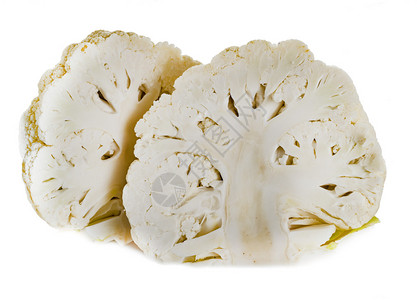 白背景面前的花椰菜卷心图片