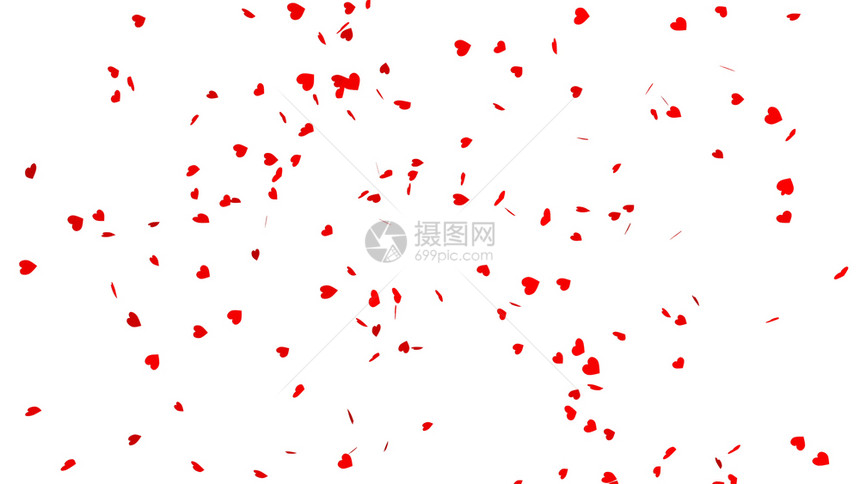 许多红心在白色背景上用于庆祝活动情人节生日派对婚礼或任何假日图片