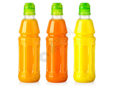 瓶装橙色运动饮料以白色背景与剪片路径隔离图片