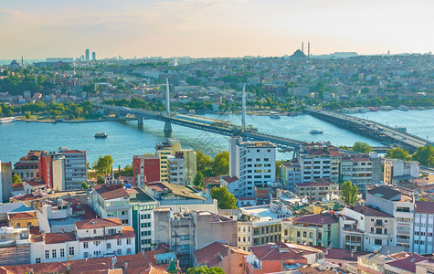 土耳其金角大桥伊斯坦布尔全景图片