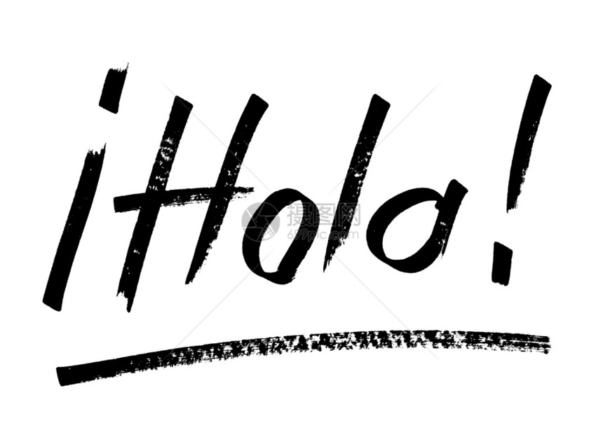 标记笔字母Hola你好西班牙语图片