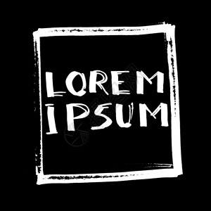 LoremIpcum样本文字母T恤衫或海报的漫画设计黑色背景图片