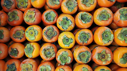 市场上的柿子图片