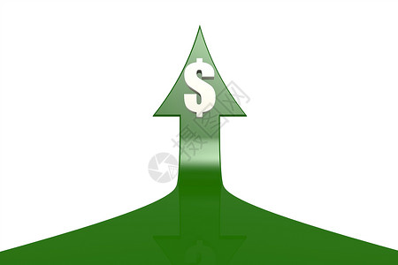 绿色箭头有美元符号3D图片