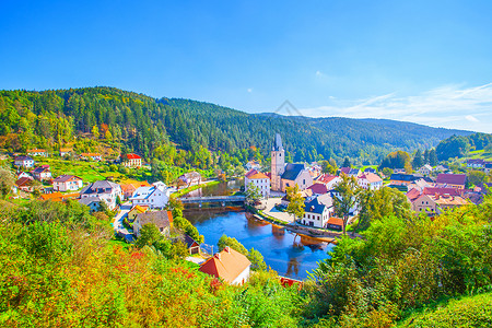 RozmberknadVltavou捷克的图画小镇景观全图片