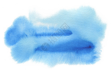 油漆泼洒水彩蓝色画布背景质纸孤立背景