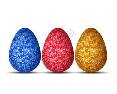 复活节鸡蛋配花的矢量插图复活节背景鸡蛋配花图片
