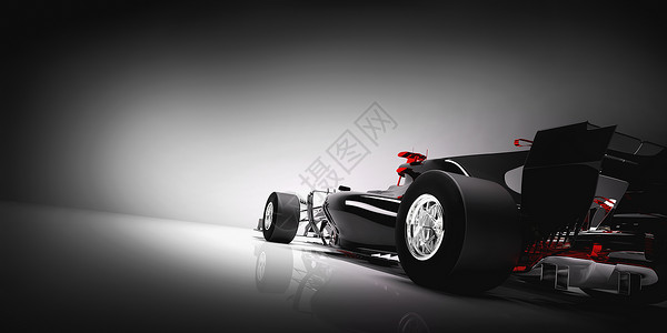 跑车比赛F1型汽车背面有轻景速度极端运动现代车辆3D型插图F1汽车背面有3D型插图F1汽车背面有轻景背景