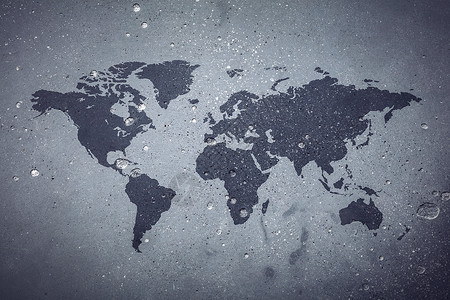 灰色混凝土背景的世界大陆和土理灰色混凝土背景的世界图片