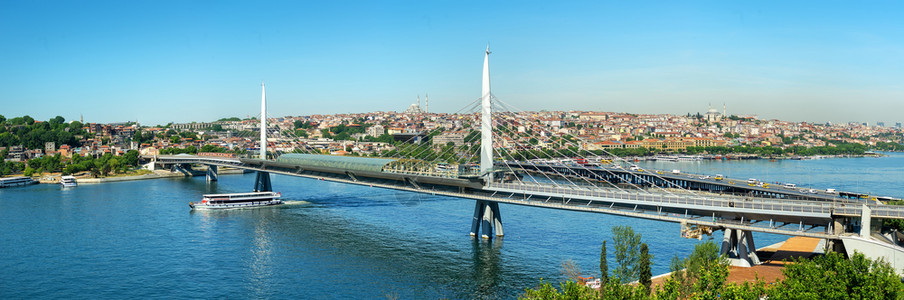 土耳其伊斯坦布尔金角桥全景地铁站图片