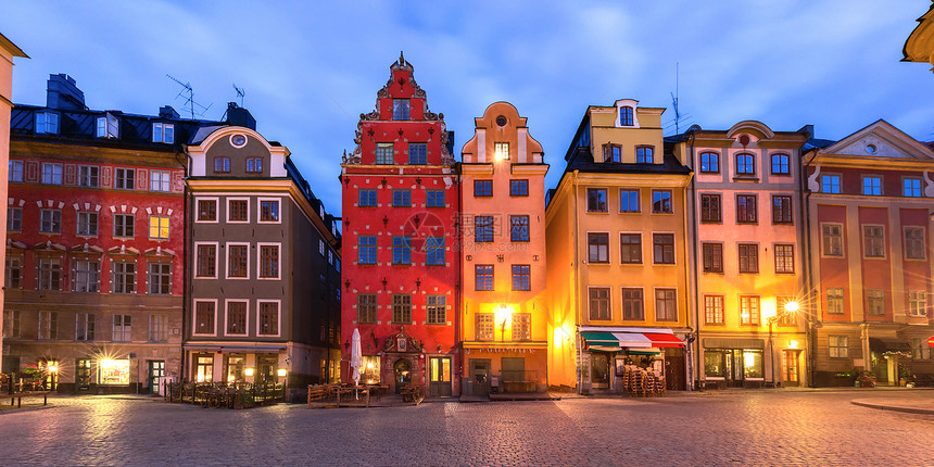 Stortortororget广场瑞典首都斯德哥尔摩老城的GamlaStan瑞典斯德哥尔摩的Stortororget广场的著名多图片