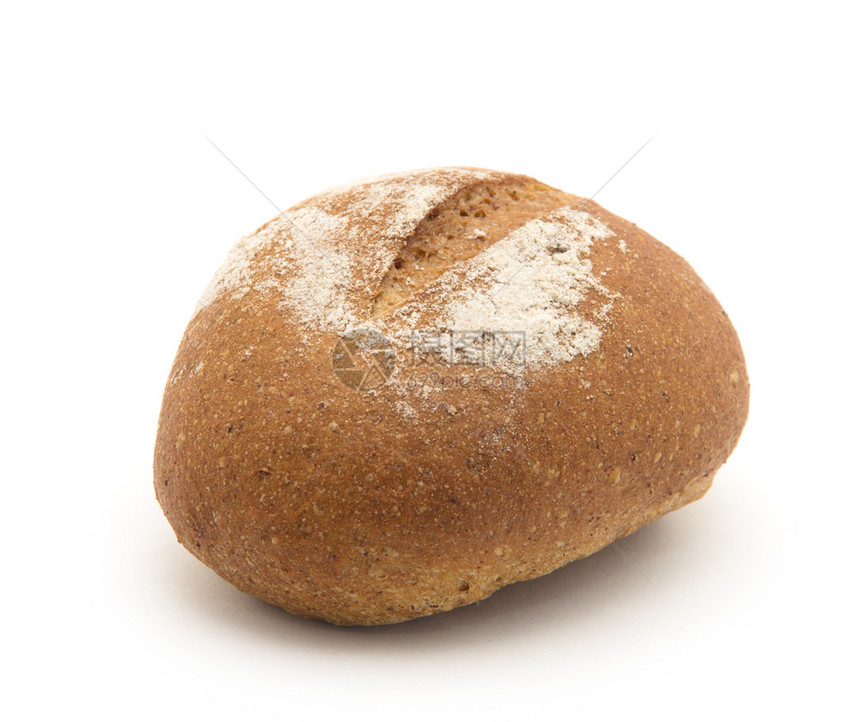 白色背景上孤立的全餐面包卷图片