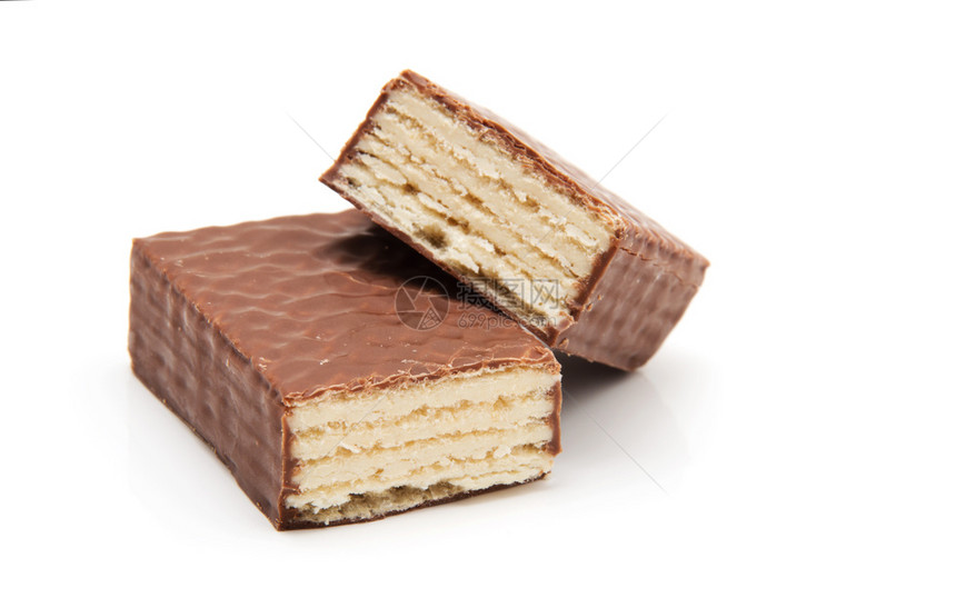 白上分离的巧克力华夫饼图片
