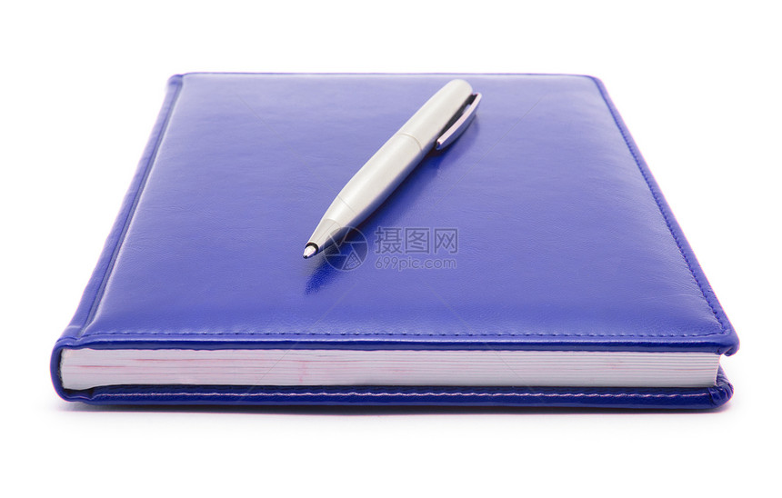 蓝色笔记本和白单图片