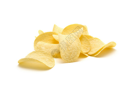 土豆薯片孤立的白色背景高清图片