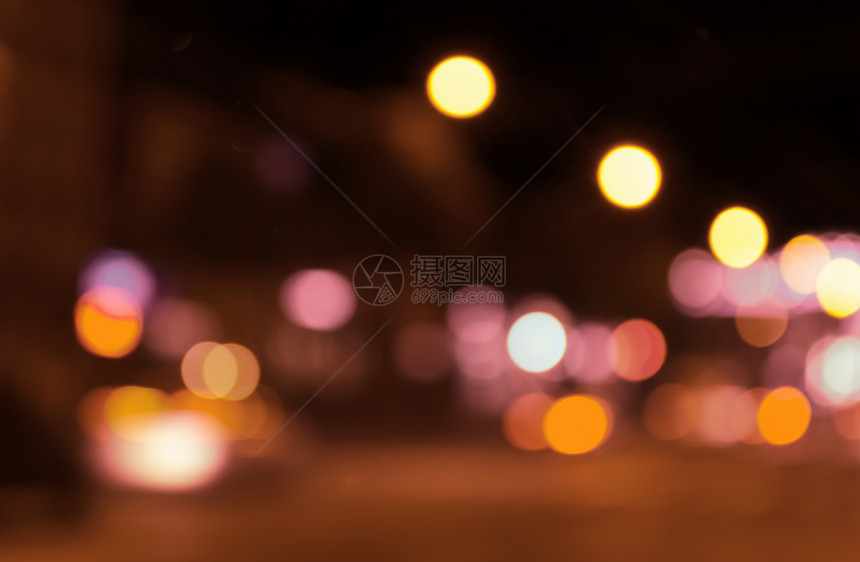 抽象的夜市模糊灯光图片