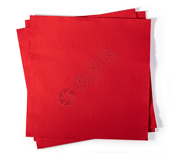 红纸巾白背景上隔离的红纸巾背景图片