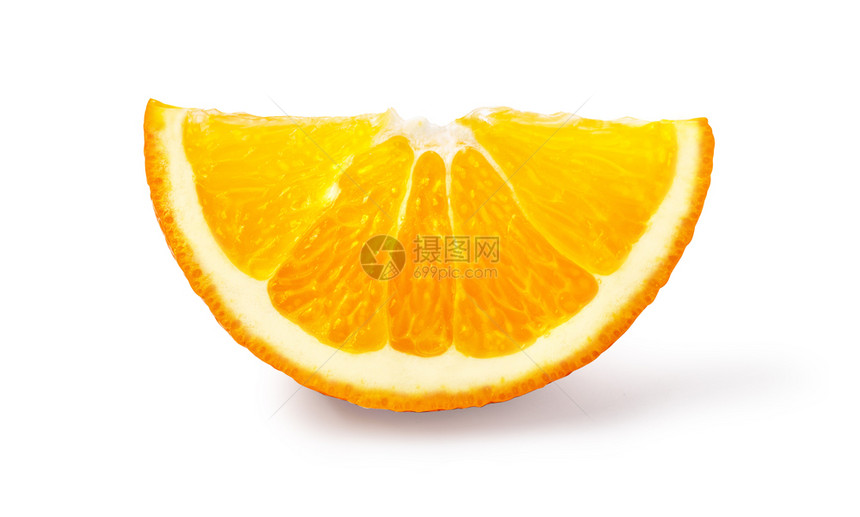 橙子水果白的奥朗切片分离有剪路径图片