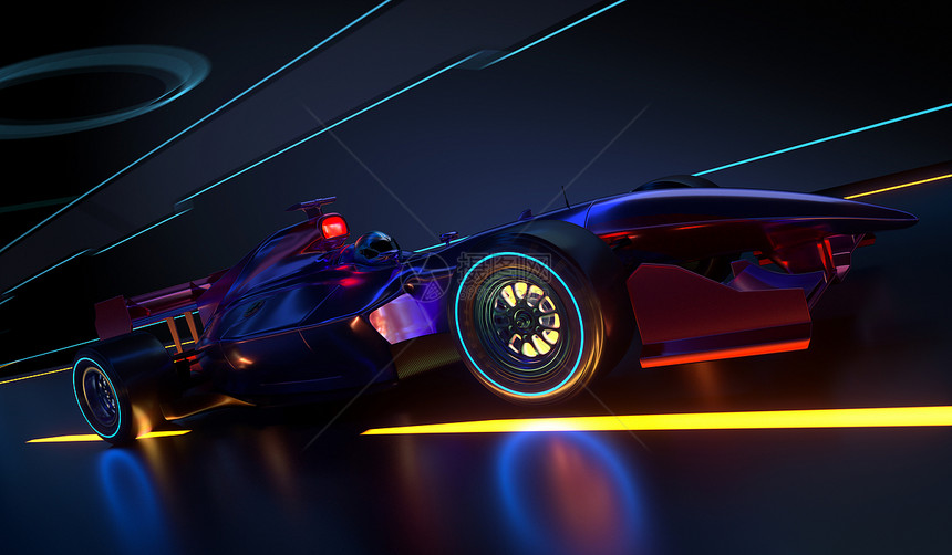 3D插图赛车超速图片