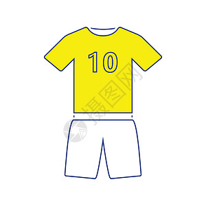 衣服矢量素材足球制服图标细线设计矢量插图背景