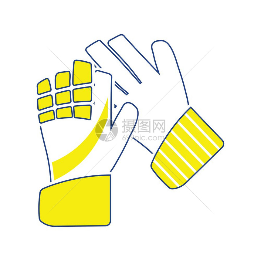 橄榄球守门员手套图标细线设计矢量插图图片