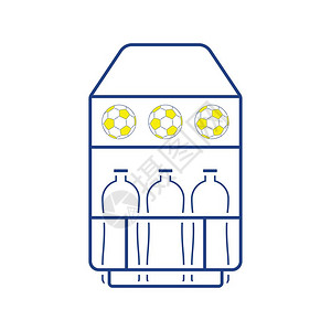 足球场瓶装容器图标薄线设计矢量插图图片