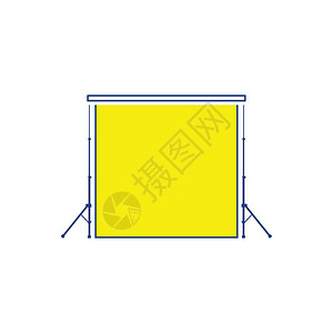 摄影棚照片背景图标细线设计矢量插图图片