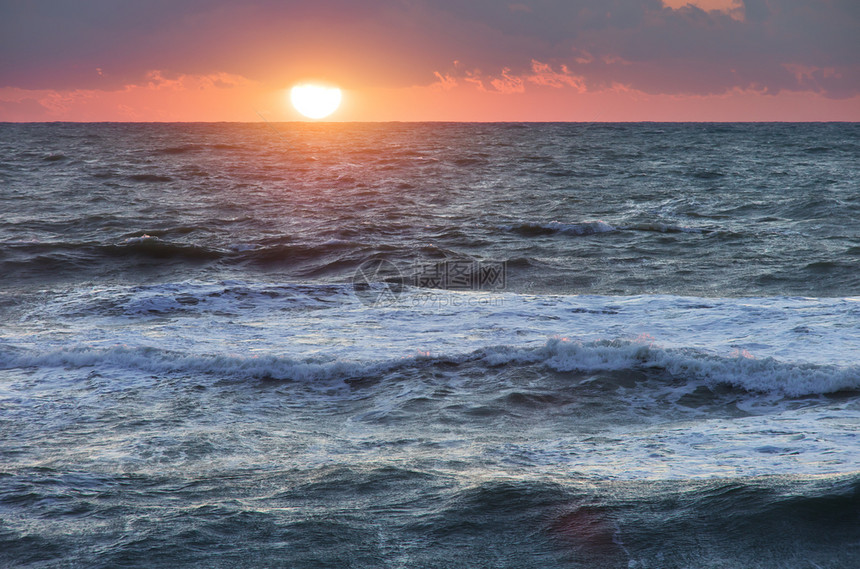 海洋日落自然构成图片