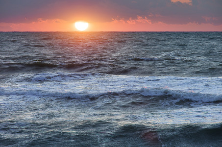 海洋日落自然构成图片