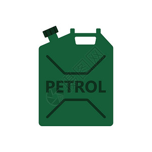 汽油图标燃料罐形图标平面彩色设计矢量插图背景