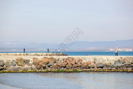 保加利亚Pomorie2019年3月日穿过城市中心地带的春天之行背景