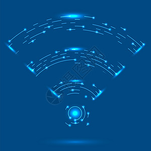 信号装置GPRSLogo无线电波图标网络在蓝背景上孤立的符号移动概念标志GPRSLogo无线电波图标蓝背景上的无线网络标志背景