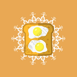 Napkin鸡蛋和面包图片