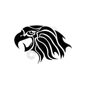 吉祥物四面图Eagle头纹图设计LogoPrey鸟类孤立在白地上Logo鸟类背景