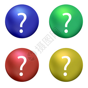 白背景上的蓝红绿球问题标记网站络设计移动应用程序信息图形的简单标图片