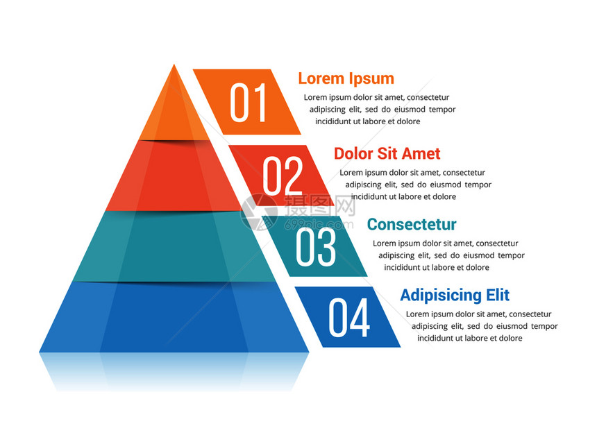 包含四个元素的金字塔成像模板矢量eps10插图图片