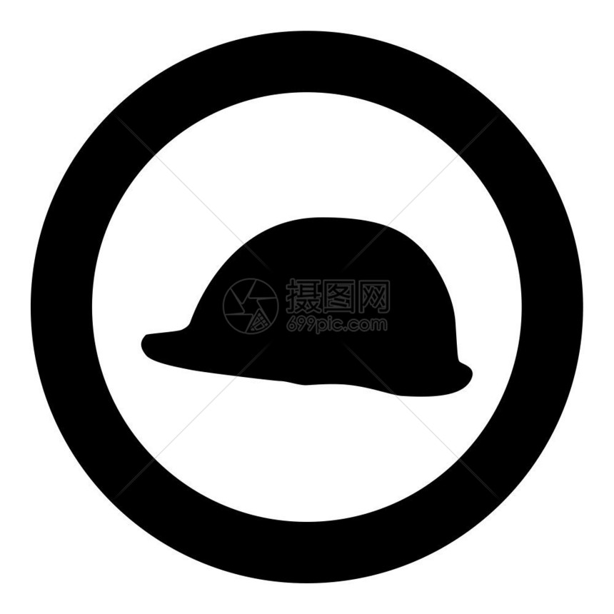圆圈中的安全帽矢量设计图标图片