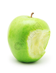 白色背景中孤立的位数绿色苹果图片