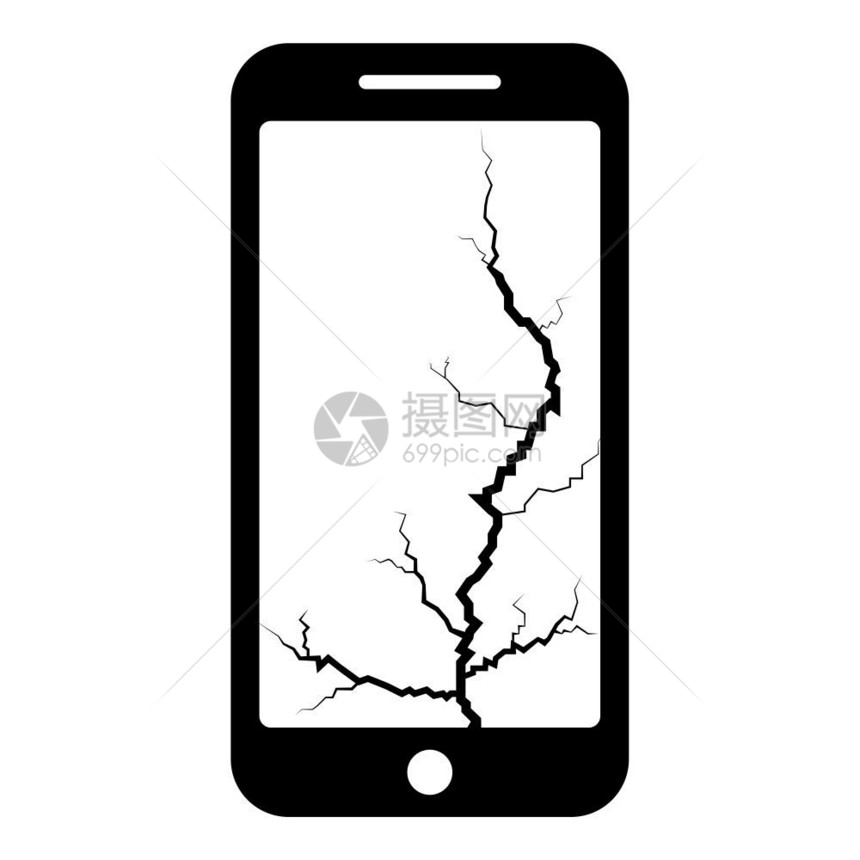 破碎的现代移动电话破碎的智能手机粉碎的智能屏幕电话断的屏幕电话矩阵断的触摸屏图片