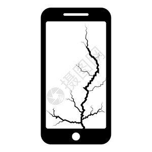 屏幕破裂破碎的现代移动电话破碎的智能手机粉碎的智能屏幕电话断的屏幕电话矩阵断的触摸屏插画