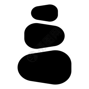 黑色石头鹅卵石堆叠的石头Zen塔Spa插画