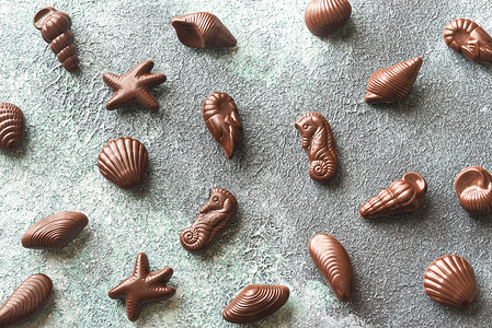 海鲜形状的巧克力糖图片