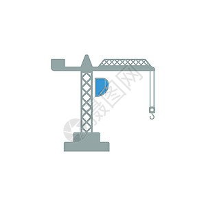 提升图标起重机图标平面设计矢量插图背景