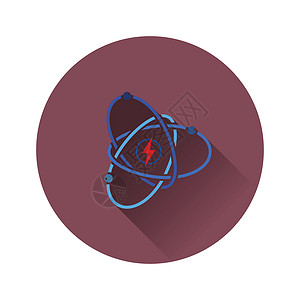 Atom能量图标平面彩色设计矢量插图图片