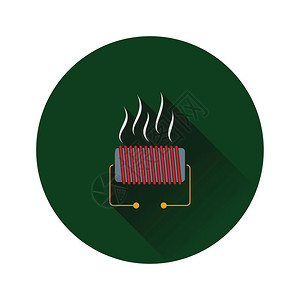 红外线图标电气加热器图标平面彩色设计矢量插图背景