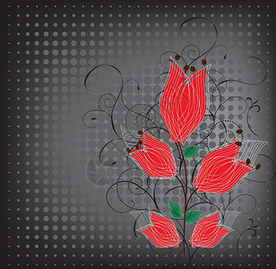 红色花的格朗背景背景图片